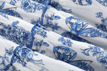 Blue and White Bow and Flower Print Layered Sundress | 5Y 6Y