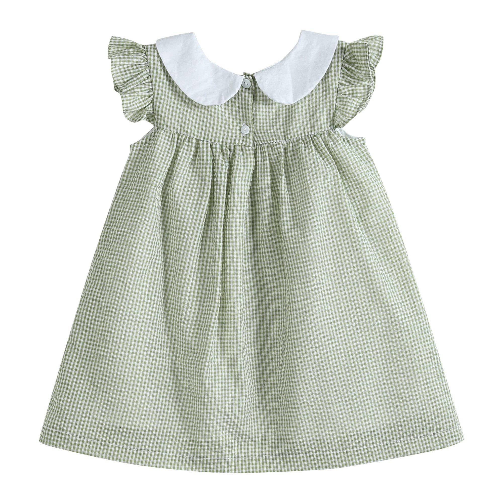 Green Gingham Pumpkin Peter Pan Collar Dress | 4T Little Footprints Children's Shop Green Gingham Pumpkin Peter Pan Collar Dress | 4T Little Footprints Children's Shop