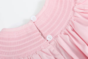 Pink and White Bows Smocked Bishop Dress | 6-12M 12-18M 18-24M 2T 3T 4T 5Y 6Y