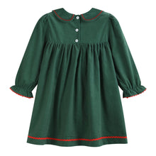 Green Corduroy Christmas Tree Ruffle Dress | 6-12M 12-18M 18-24M 2T 3T 4T 5Y 6Y