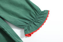 Green Corduroy Christmas Tree Ruffle Dress | 6-12M 12-18M 18-24M 2T 3T 4T 5Y 6Y