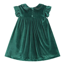 Green Velvet Holiday Dress | 3-6M 6-12M 12-18M 18-24M 2T 3T 4T 5Y 6Y