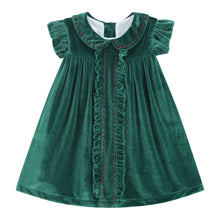 Green Velvet Holiday Dress | 3-6M 6-12M 12-18M 18-24M 2T 3T 4T 5Y 6Y