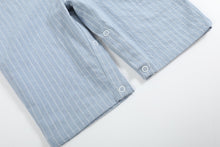 Light Blue Pinstripe Turkey Smocked Longalls | 3-6M 6-12M 12-18M 18-24M 2T