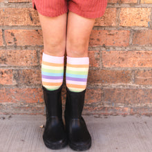 Pastel Rainbow Stripe Knee Socks and Tube Socks 2 Pair | 12-24M 2-4Y 4-6Y