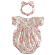 Pink  Floral Romper and Headband | 6 12 18 24 Months