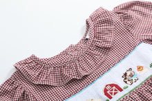 Red and Cream Gingham Farm Smocked Dress