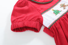 Red Corduroy Christmas Smocked Dress | 3-6M 6-12M 12-18M 18-24M 2T 3T 4T 5Y 6Y