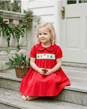Red Corduroy Christmas Smocked Dress | 3-6M 6-12M 12-18M 18-24M 2T 3T 4T 5Y 6Y