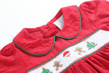 Red Corduroy Christmas Smocked Dress | 3-6M 6-12M 12-18M 18-24M 2T 3T 4T 5Y 6Y