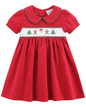 Red Corduroy Christmas Smocked Dress | 3-6M 6-12M 12-18M 18-24M 2T 3T 4T 5Y 6Y