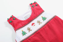 Red Corduroy Christmas Smocked Longall | 3-6M 6-12M 12-18M 18-24M 2T