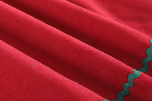 Red Corduroy Ruffle Dress with Christmas Trees | 3-6M 6-12M 12-18M 18-24M 2T 3T 4T 5Y 6Y