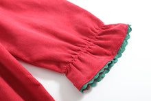 Red Corduroy Ruffle Dress with Christmas Trees | 3-6M 6-12M 12-18M 18-24M 2T 3T 4T 5Y 6Y