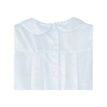Blue Romper with Hand Feather Stitching and Hat | Preemie Newborn