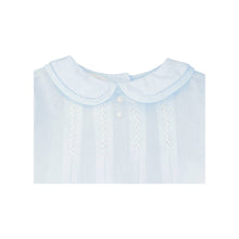 Blue Romper with Hand Feather Stitching and Hat | Preemie Newborn