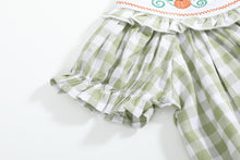 Sage Green Gingham Pumpkin Smocked Bishop Dress | 6-12M 12-18M 18-24M 2T 3T 4T 5Y 6Y