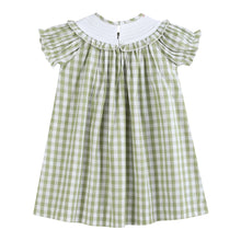 Sage Green Gingham Pumpkin Smocked Bishop Dress | 6-12M 12-18M 18-24M 2T 3T 4T 5Y 6Y