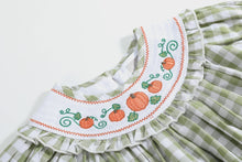 Sage Green Gingham Pumpkin Smocked Bishop Dress | 6-12M 12-18M 18-24M 2T 3T 4T 5Y 6Y