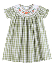 Sage Green Gingham Pumpkin Smocked Bishop Dress | 6-12M 12-18M 18-24M 2T 3T 4T 5Y 6Y