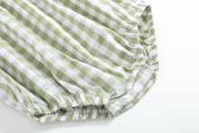 Sage Green Gingham Pumpkin Smocked Romper | 3-6M 6-12M 12-18M 18-24M 2T