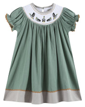 Sage Green Mallard Smocked Bishop Dress | 3-6M 6-12M 12-18M 18-24M 2T 3T 4T 5Y 6Y