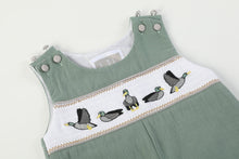 Sage Green Mallard Smocked Overalls | 3-6M 6-12M 12-18M 18-24M 2T