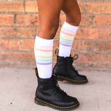 Pastel Rainbow Stripe Knee Socks and Tube Socks 2 Pair | 12-24M 2-4Y 4-6Y