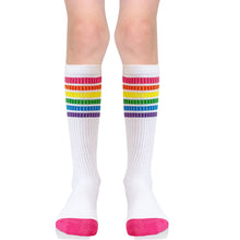 Bright Rainbow Stripe and Stripe Tube Socks Set | 12-24M 2-4Y 4-6Y