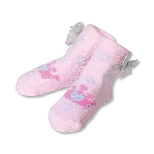 Pink and Silver Princess Crown Socks * 0-12 Months