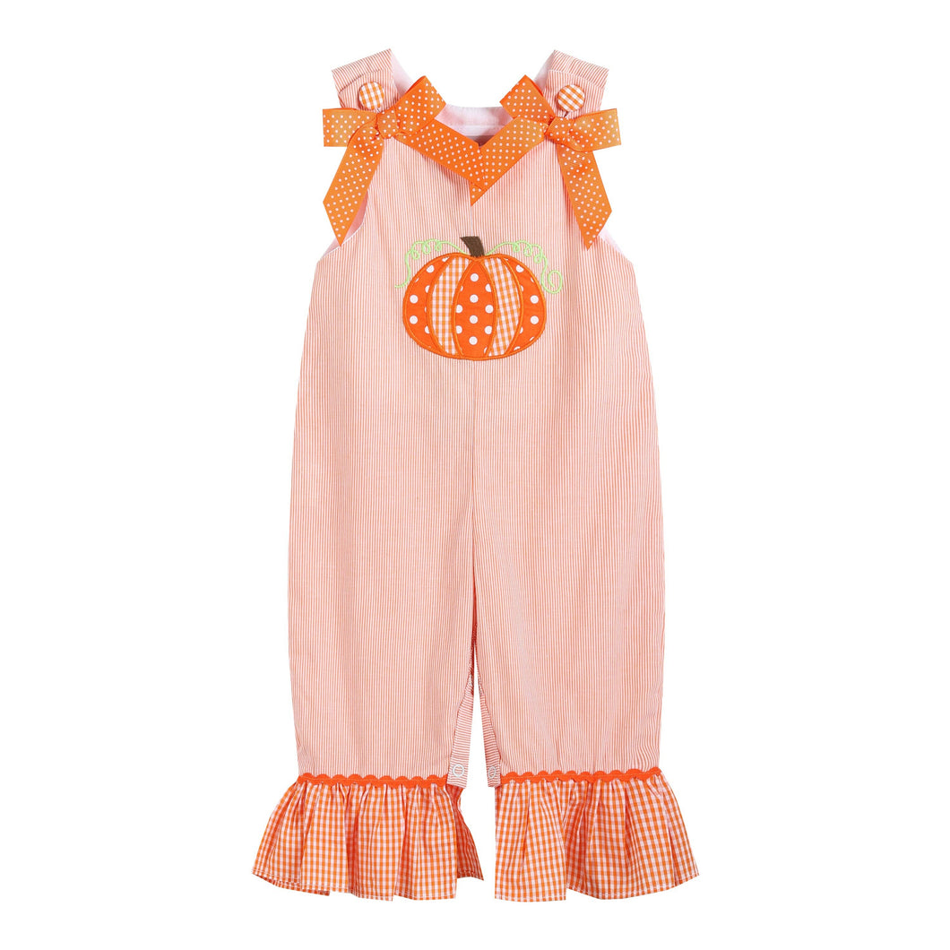Orange Pinstripe Pumpkin and Bows Playsuit | 3-6 Months
