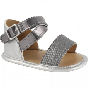 Baby Deer Silver and Pewter Sandals | Size 1 2 3