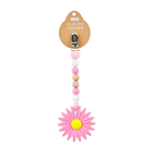 Pink Daisy Clip On Teether