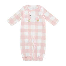Pink Plaid Crochet Convertible Bunny Gown | 0-3 Months