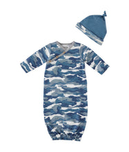 Adventure Blue Camo Take Me Home Gown & Hat Set | 0-3 Months