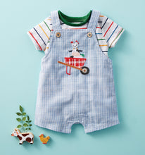 Farmhouse Cow Ticking Overall Set | 0-3 Months