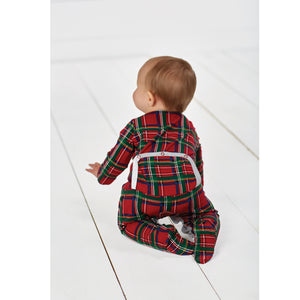 Classic Christmas Red Tartan Plaid Footed Sleeper | 3-6 Months