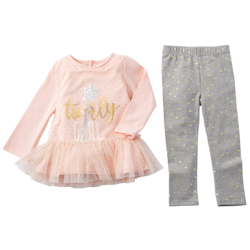 Dream in Glitter Twirly Girl Tunic & Legging Set | 0-6M 6-9M 9-12M 12-18M