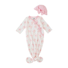 Pink Bow Take-Me-Home Tie Hem Gown Set with Hat | 0-3 Months
