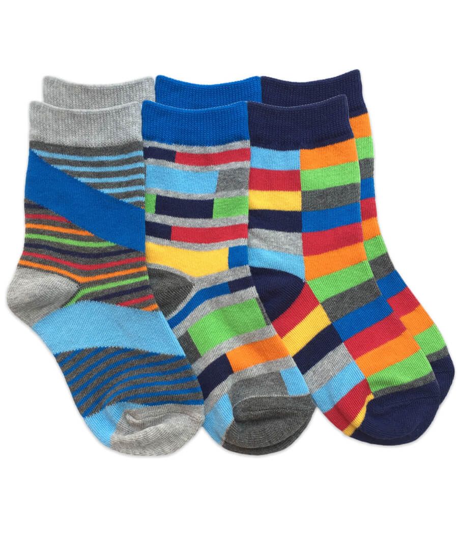 Colorful Multi Stripe Crew Dress Socks 3 Pair Pack | 2-4 Years 3-7 Years