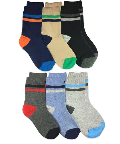 Multi Stripe Crew Socks 6 Pair Pack | 3-7 Years