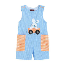 Blue and Orange Gingham Bunny Wagon Short Pant Romper * 3-6 6-12 12-18 18-24 Months 2T