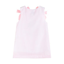 Pink Seersucker Fuzzy Bunny Applique Swing Dress | 4T 5T