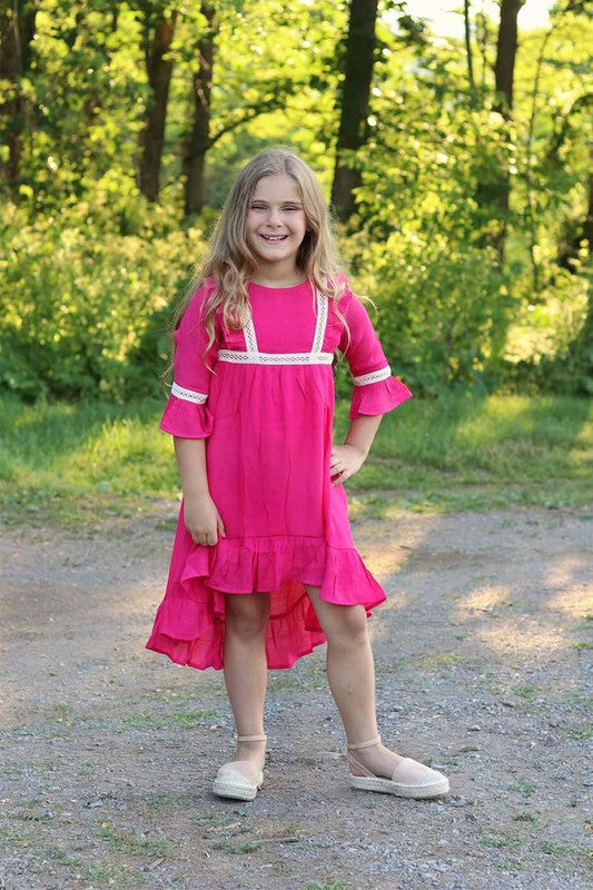Fresh Mint Blue Hi-Lo Super Soft Cotton Dress by Lele for Kids * 2T 3T –  Little Footprints Children's Shop