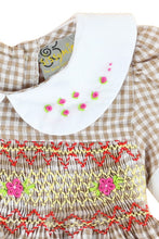 Brown Gingham Hand Smocked Dress | 3T