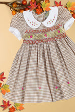Brown Gingham Hand Smocked Dress | 3T