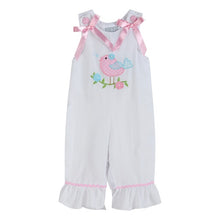 White Seersucker Bird Ruffle Playsuit | 12-18 18-24 Months