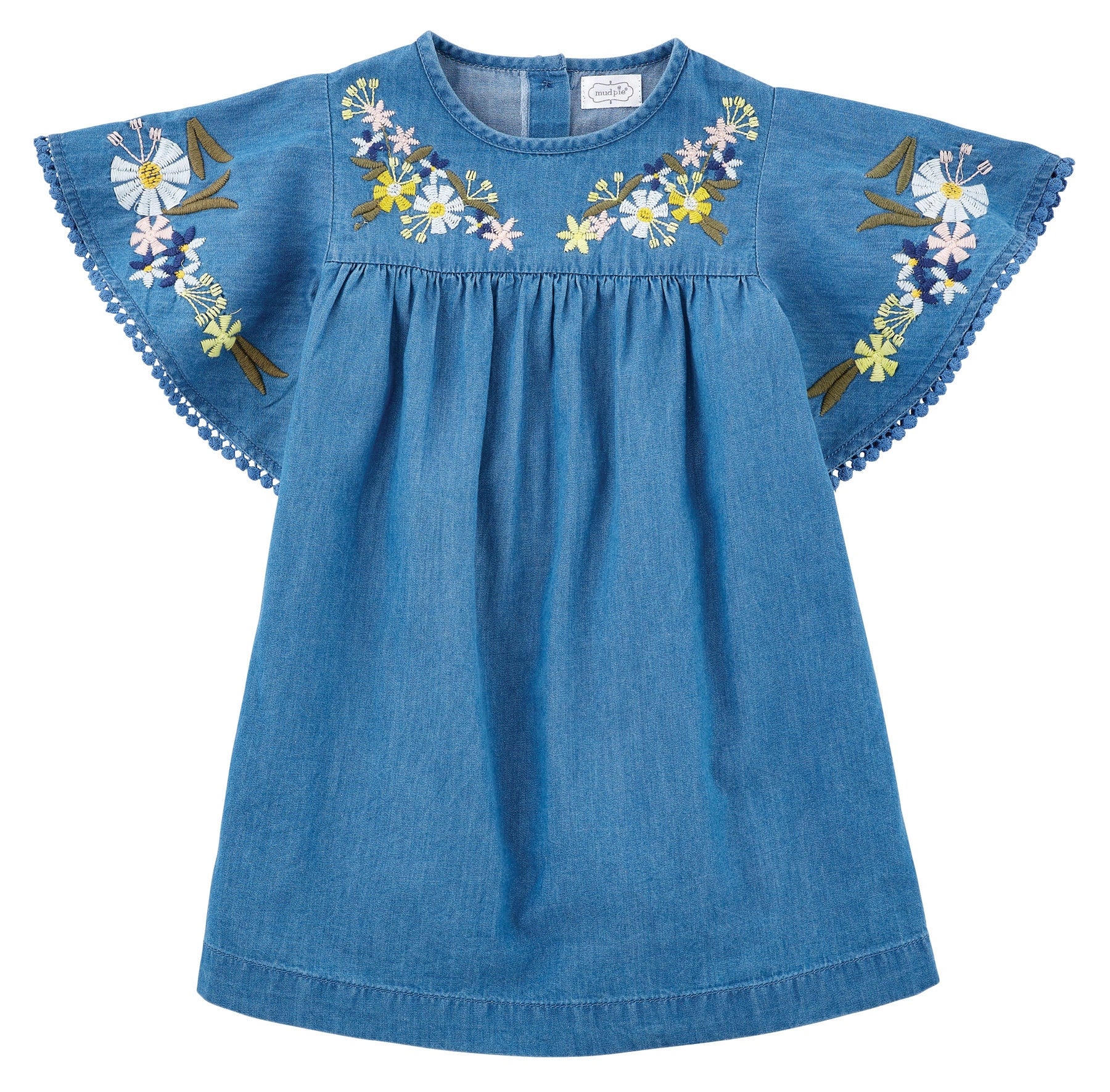 Le Jardin Embroidered Chambray Dress | 12-18M 24M/2T 3T 4T Little Footprints Children's Shop Le Jardin Embroidered Chambray Dress | 12-18M 24M/2T 3T 4T Little Footprints Children's Shop