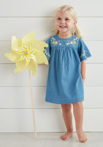 Le Jardin Embroidered Chambray Dress | 12-18M 24M/2T 3T 4T 5T