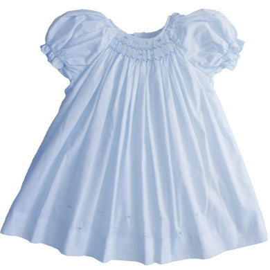 Blue Smocked Daygown with Embroidered Hem | 3 6 Months